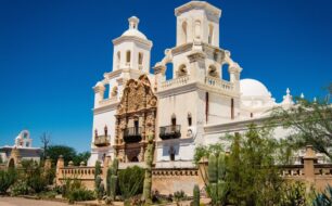 Mission San Xavier del Bac near Tucson in Arizona