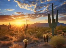 Saguaro cacti in the Arizona desert