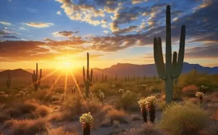 Saguaro cacti in the Arizona desert